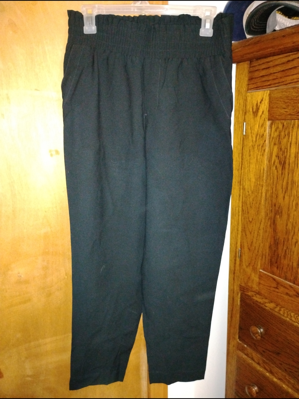 a new day Women's Black Elastic-Waist Straight Leg-style Pants
